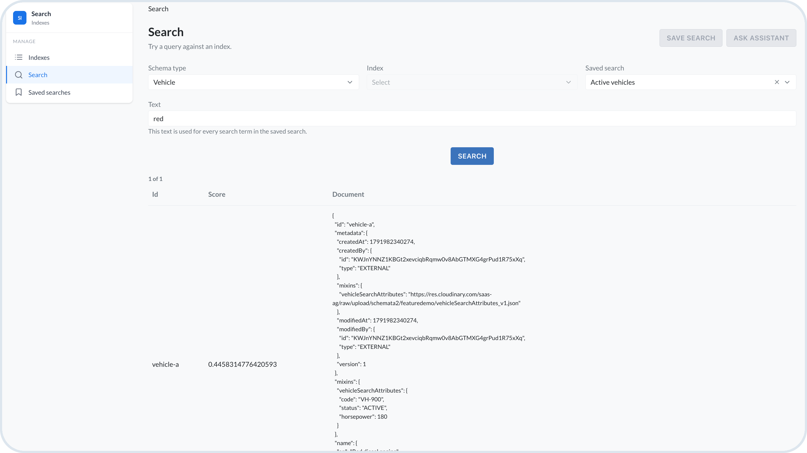 Search with a saved search